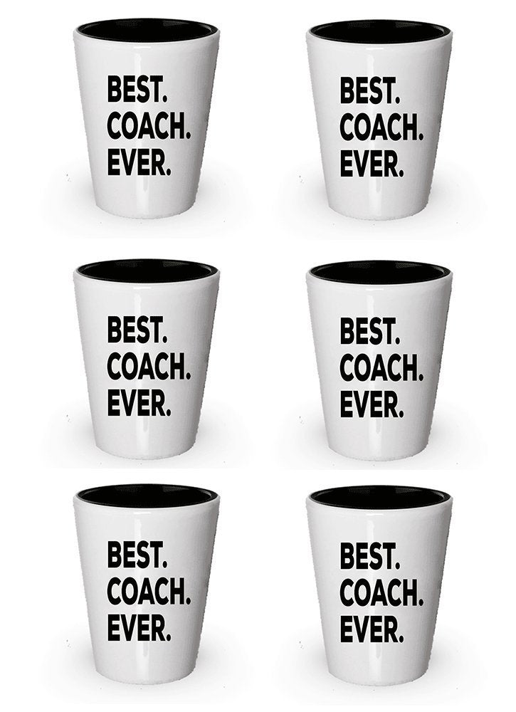 Coach Gifts - Coach Shot Glass - Best Coach Ever - Coaches Gifts For Women Men - For Bag Box Set Coaching - Thanks Coach Ideas - Appreciation Thank You 1 Great - Funny Gag - Put On Desk (4)