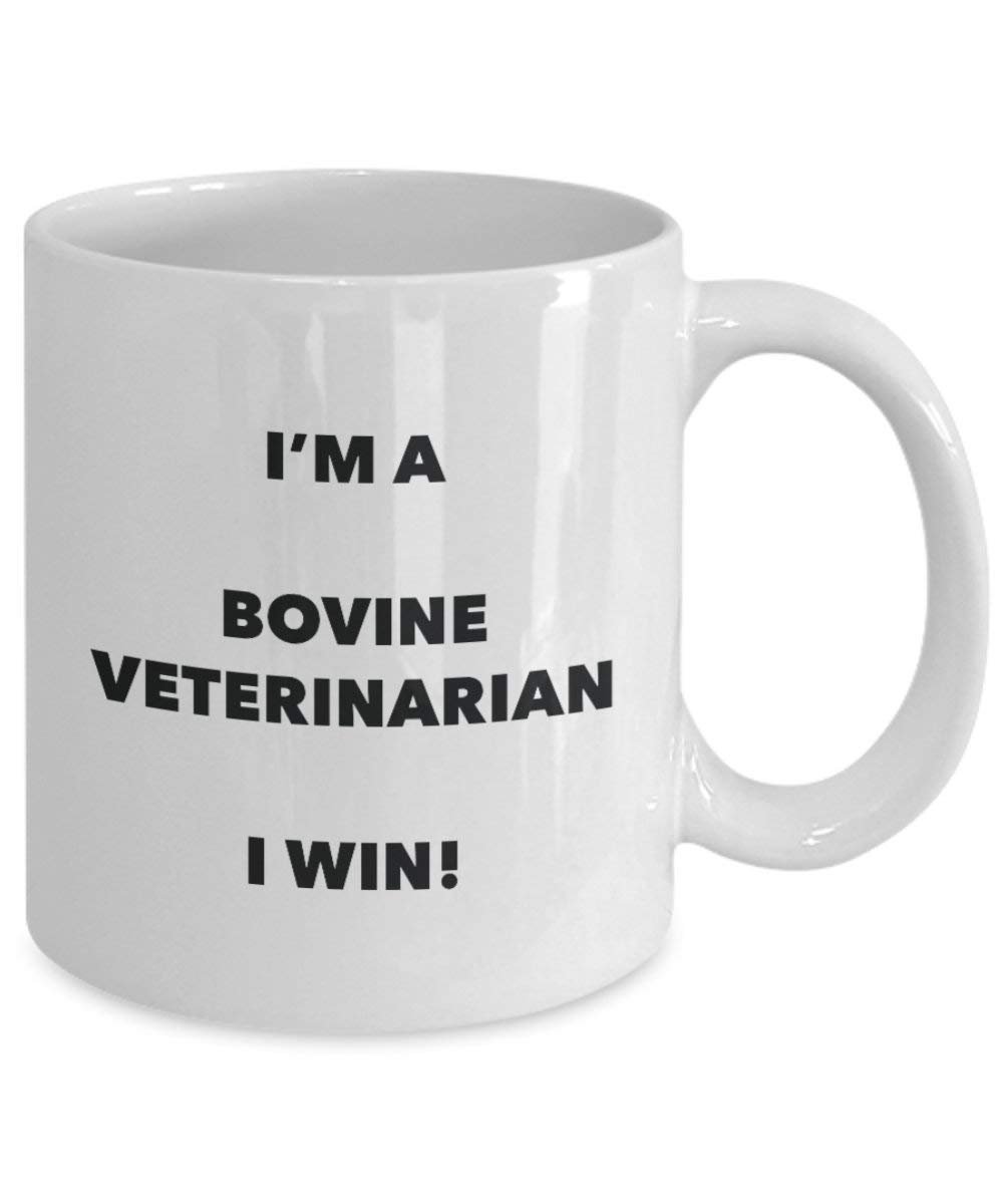 Bovine Veterinarian Mug - I'm a Bovine Veterinarian I win! - Funny Coffee Cup - Novelty Birthday Christmas Gag Gifts Idea
