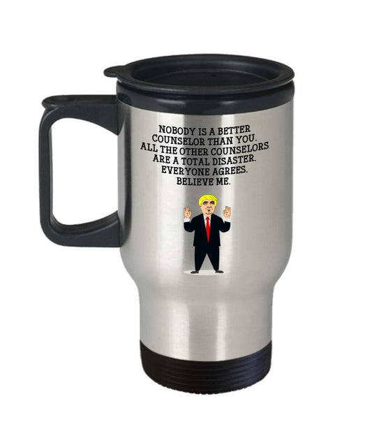 Funny Counselor Trump Head Travel Mug - Donald Trump Insulated Tumbler - Counselor Gifts Idea