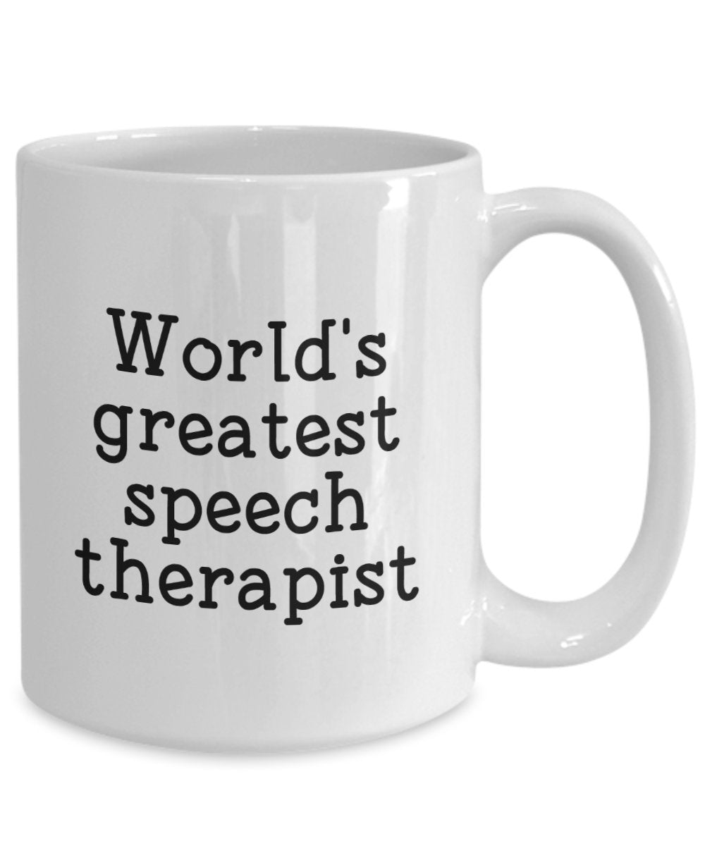 Speech Therapist Gifts - World's Greatest Speech Therapist Mug - Funny Tea Hot Cocoa Coffee Cup - Birthday Christmas Gag Gifts Idea