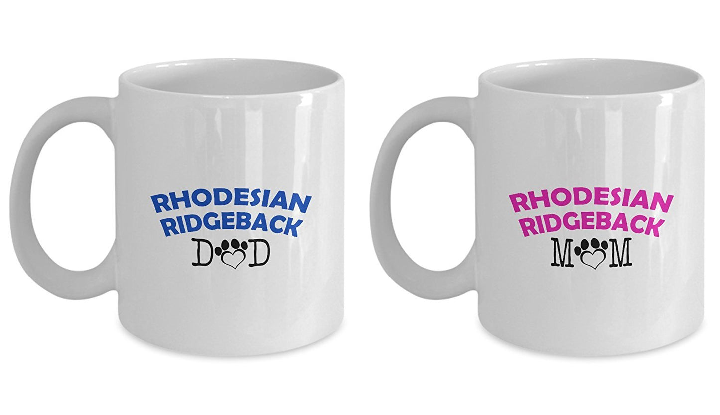 Funny Rhodesian Ridgeback Couple Mug - Rhodesian Ridgeback Dad - Rhodesian Ridgeback Mom - Rhodesian Ridgeback Lover Gifts - Unique Ceramic Gifts Idea (Mom)