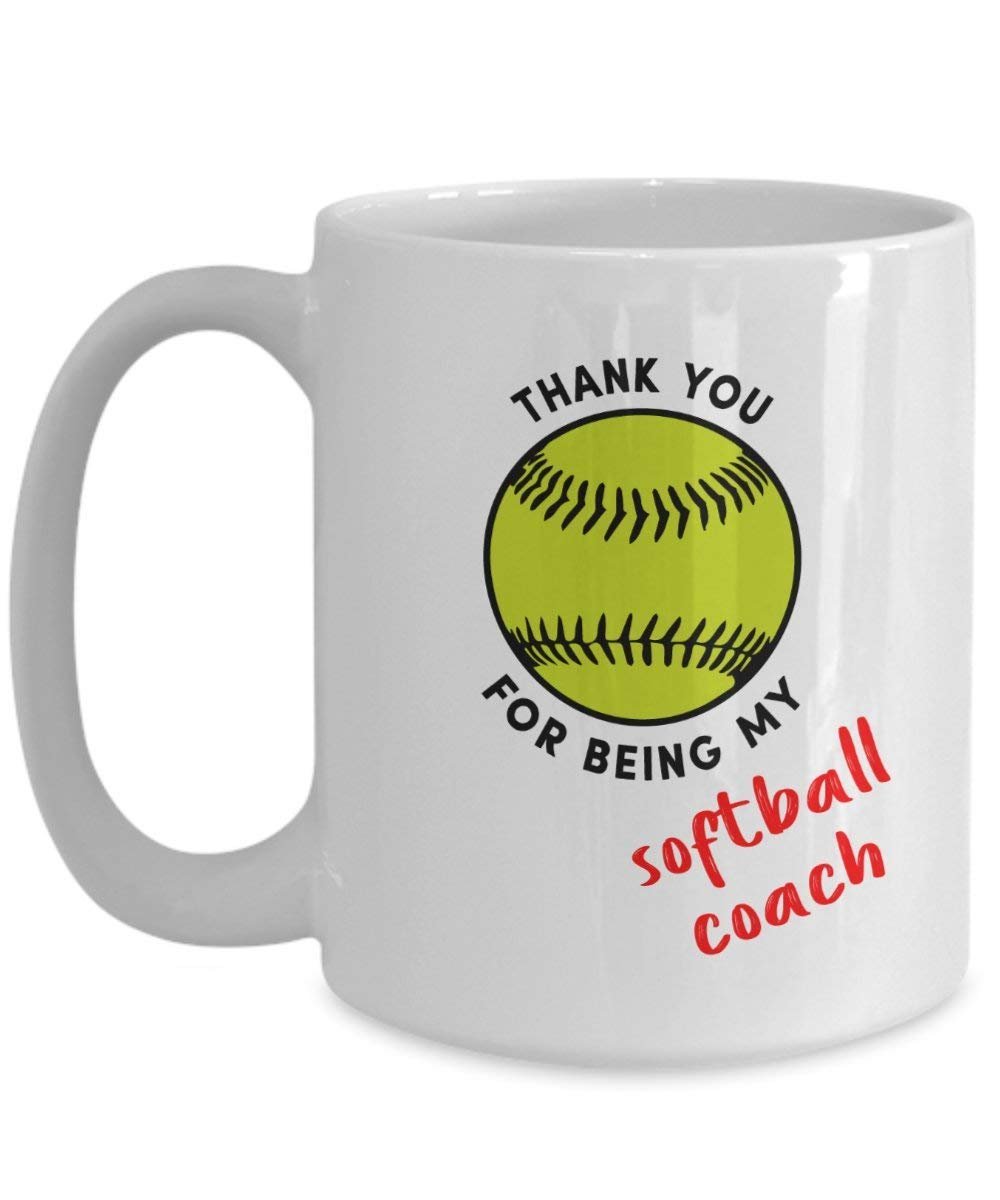 Coach Thank You Geschenk Softball Tasse – Funny Tee Hot Cocoa Kaffeetasse – Neuheit Geburtstag Weihnachten Jahrestag Gag Geschenke Idee