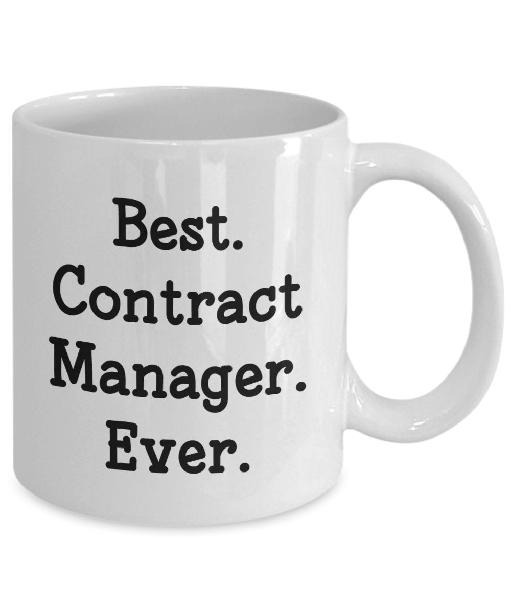 Thermobecher mit Aufschrift „Best Contract-Manager“ – Lustige Teetasse für heiße Kaffee, Kakaotasse – Neuheit Geburtstag Weihnachten Jahrestag Gag Geschenkidee