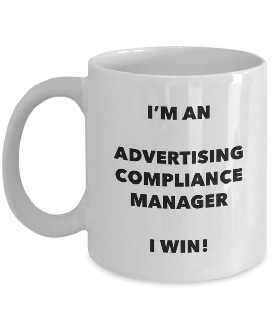 Werbung Compliance Manager Tasse – Ich bin ein Werbung Compliance Manager I Win. – Funny Kaffeetasse – Neuheit Geburtstag Weihnachten Gag Geschenke Idee 11oz weiß