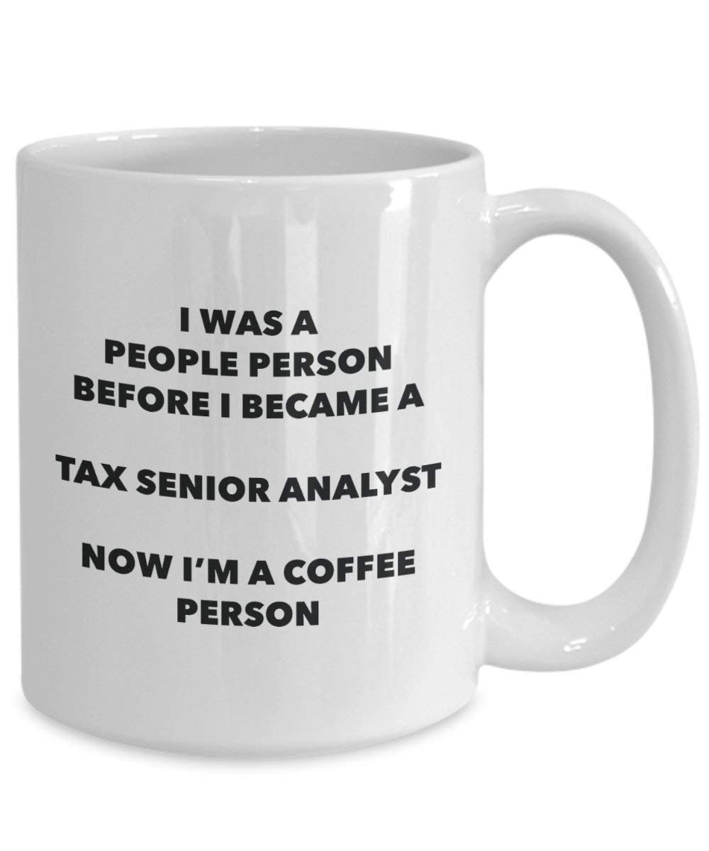 taxes Senior Analyste personne à café Mug Tasse à thé de cacao – rigolo – Anniversaire de Noël amateur de café mignon Gag Gifts Idée 15oz blanc