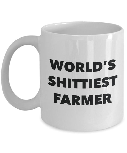 Farmer Coffee Mug - World's Shittiest Farmer - Gifts for Farmer - Funny Novelty Birthday Present Idea - Can Add To Gift Bag Basket Box Set