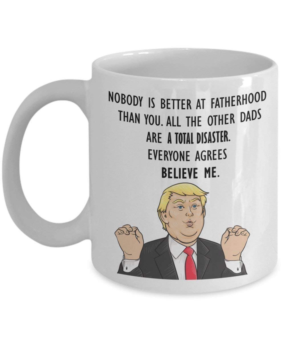 Funny Trump Head Mug - Donald Trump Coffee Cup - President Father’s Day Novelty Gift Idea (11oz)