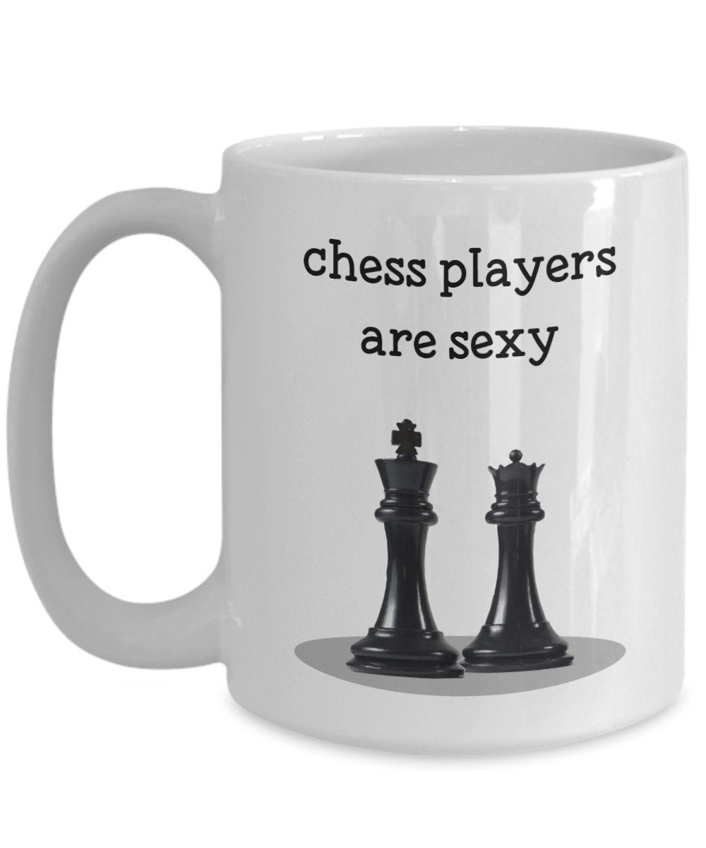 Tasse à café amusante pour joueur d'échecs - Cadeau fantaisie d'anniversaire de Noël 15oz blanc