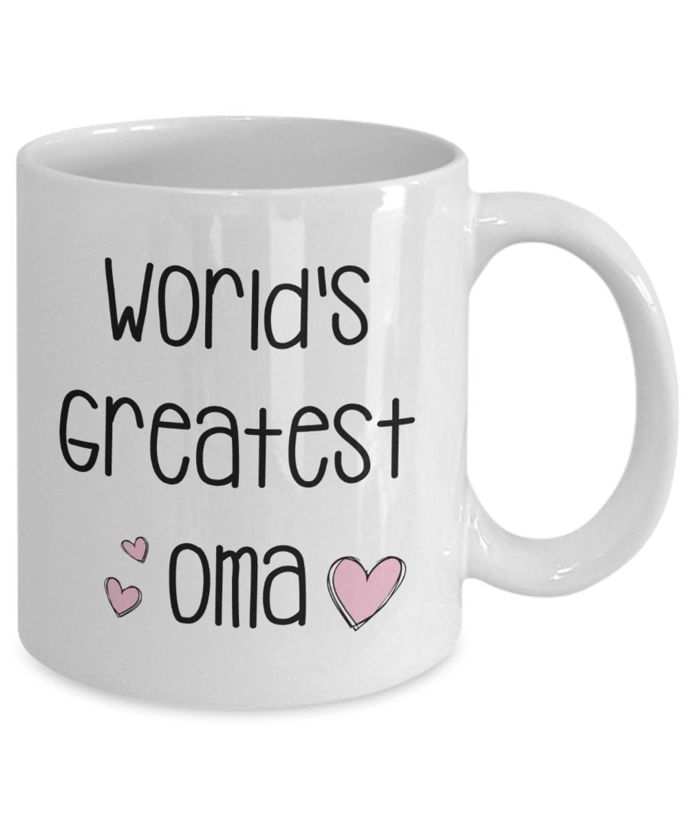 World 's Greatest Oma; Becher Funny Tee Hot Cocoa Kaffeetasse – Neuheit Geburtstag Weihnachten Jahrestag Gag Geschenke Idee 11oz weiß