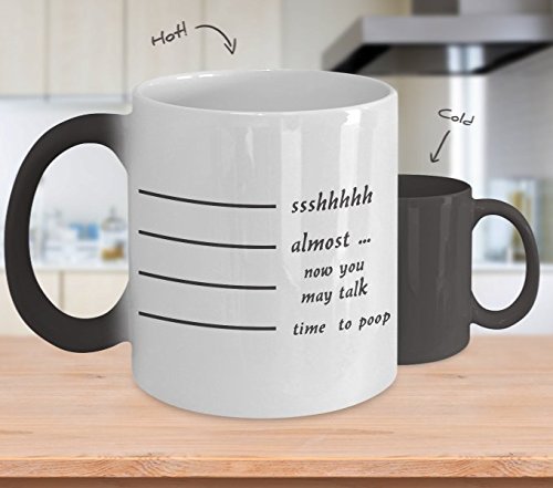 Poop Coffee Mug - Time To Poop Mug - Ceramic Color Changing Mug - Funny Unique Coffee Mugs