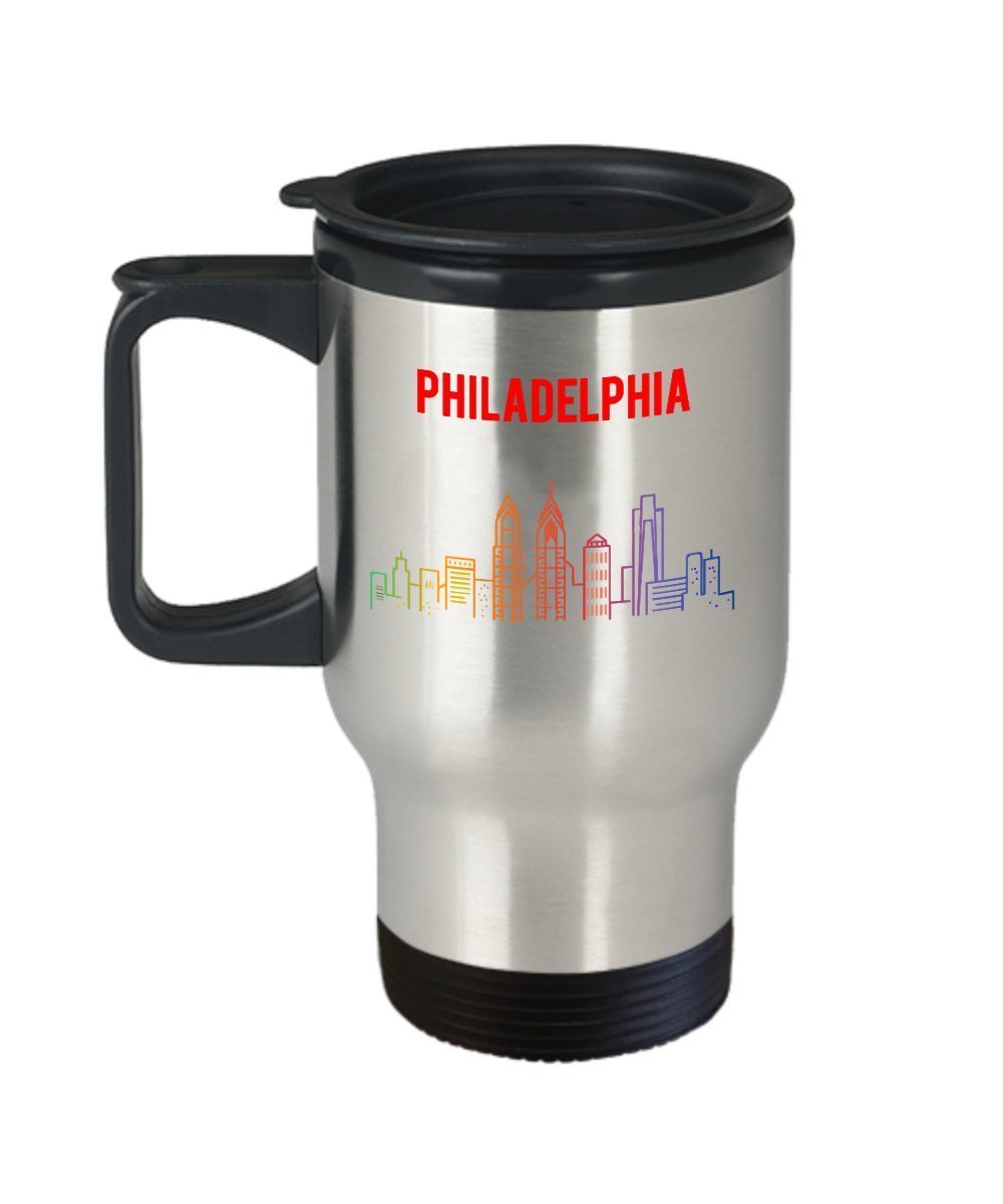 Philadelphia Travel Mug - Funny Tea Hot Cocoa Coffee Cup - Novelty Birthday Christmas Anniversary Gag Gifts Idea