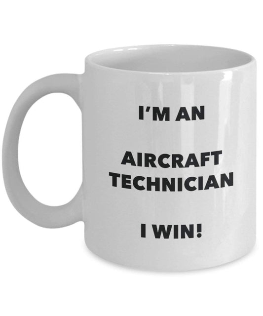 Aircraft technicien Mug – Je suis un technicien Aircraft I Win. – Funny Tasse à café – Fantaisie anniversaire Idée de Gag cadeaux de Noël 11oz blanc