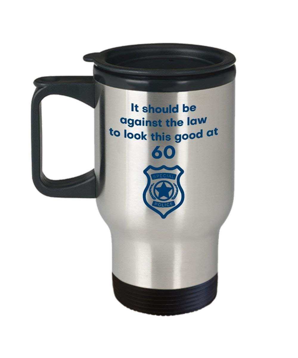 Tazza di caffè per un uomo che diventa 60 Travel mug- Funny Tea Hot Cocoa isolato tumbler – Novità compleanno Natale anniversario GAG regalo idea