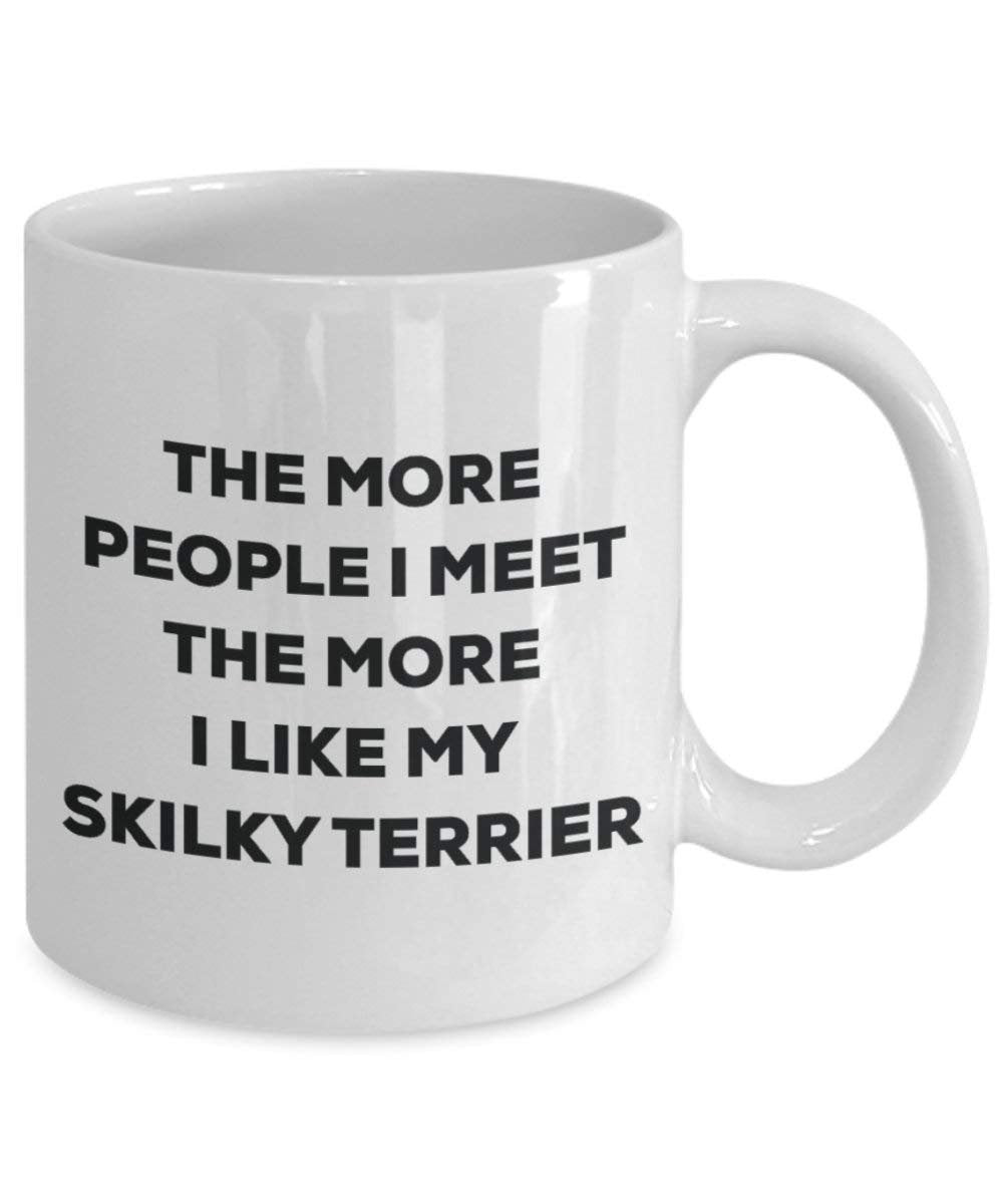 The more people i meet the more i Like My Skilky terrier mug – Funny Coffee Cup – Christmas Dog Lover cute GAG regalo idea 15oz Infradito colorati estivi, con finte perline