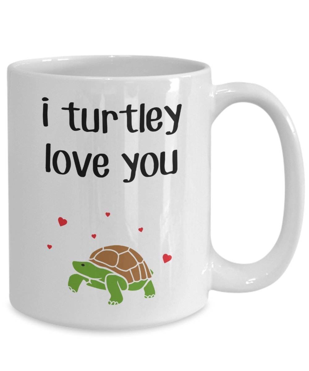 I Turtley Love You Mug – Turtle Coffee Mugs - Funny Tea Hot Cocoa Cup - Novelty Birthday Christmas Anniversary Gag Gifts Idea