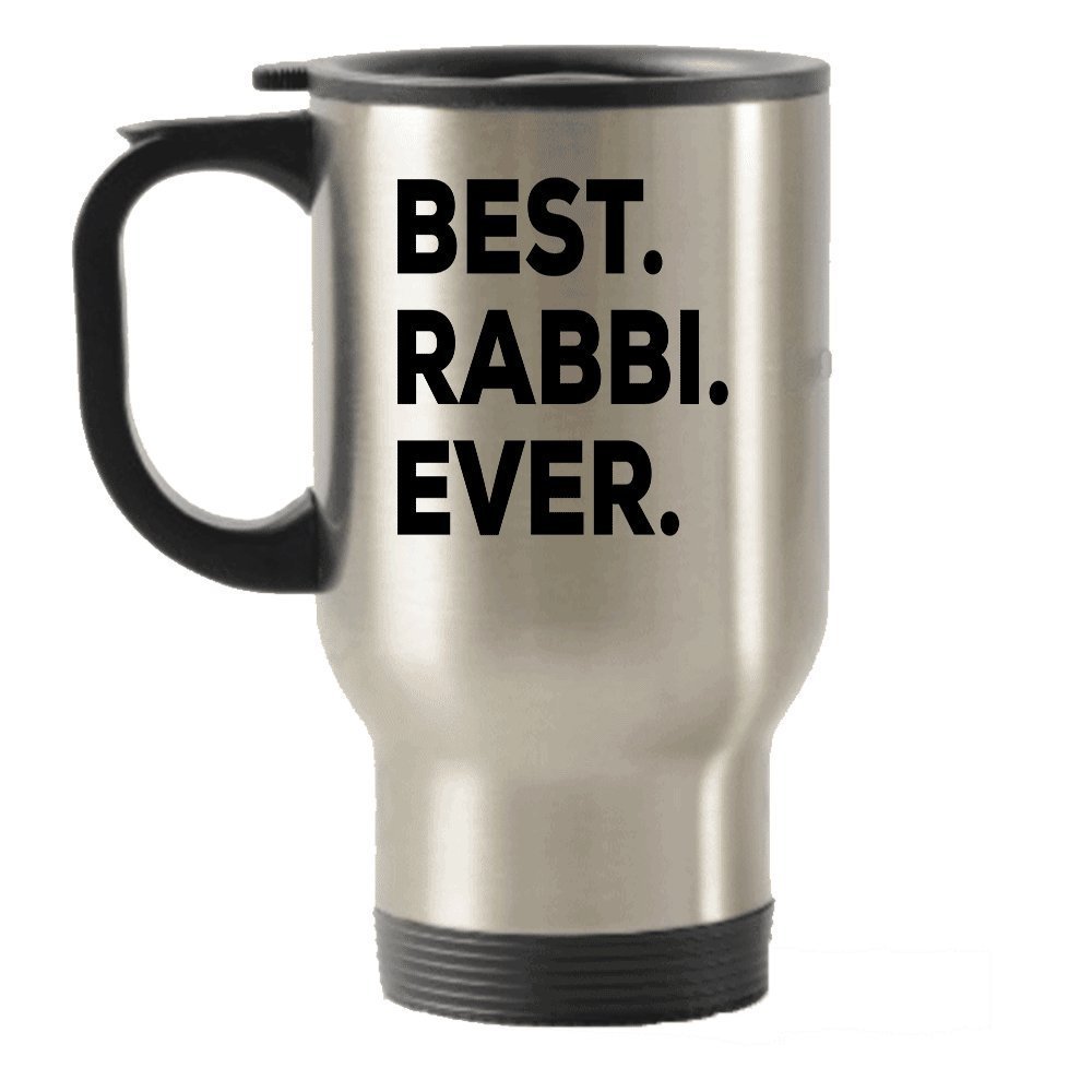 Rabbi Gifts - Gift For Rabbis - Best Rabbi Ever Travel Mug - Travel Insulated Tumblers - Novelty Gift Idea - Resident Advisor - Funny - For A Gift Novelty Idea - Add To Gift Bag Basket Box Set