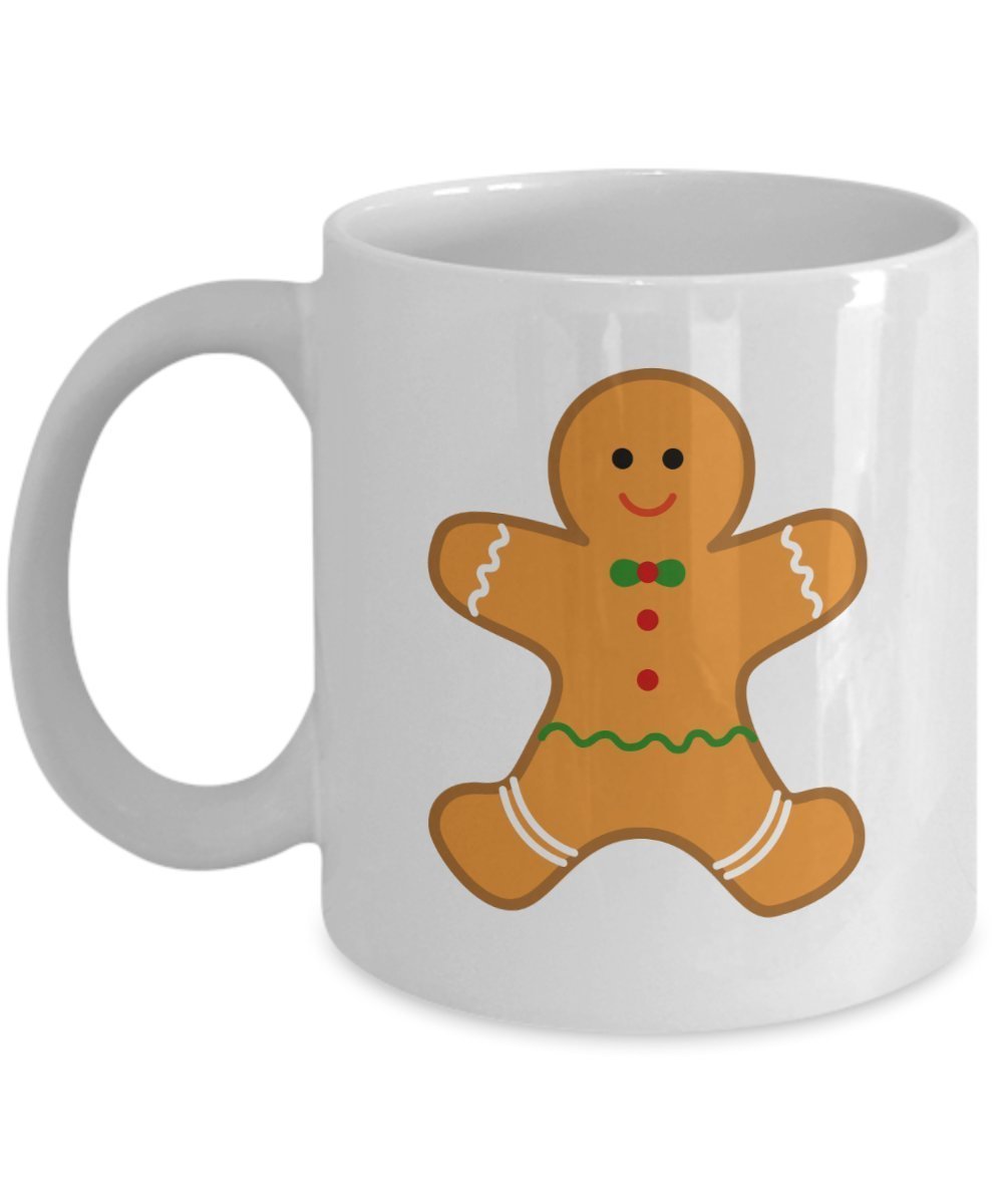 Kaffeetasse mit Lebkuchenmann-Motiv, lustige Teetasse, Kakaotasse, Geschenkidee für Geburtstag, Weihnachten, Jahrestag, Gag 15oz weiß