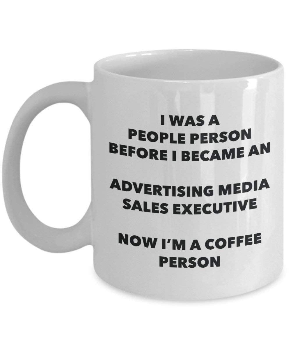 Werbung Media Sales Executive Kaffee Person Tasse – Funny Tee Kakao-Tasse – Geburtstag Weihnachten Kaffee Lover Cute Gag Geschenke Idee
