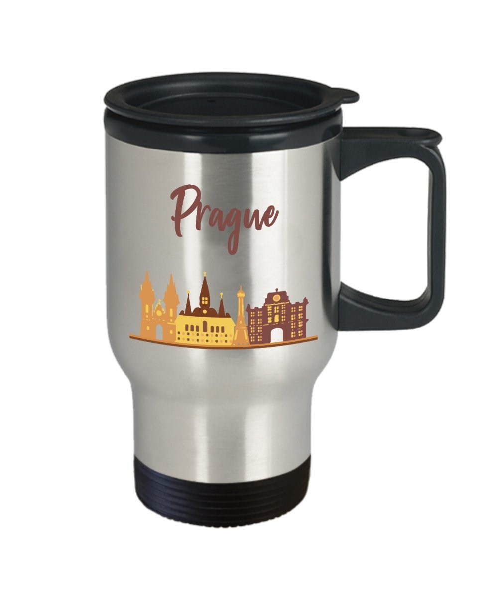 Prague Travel Mug - Funny Tea Hot Insulated Tumbler - Novelty Birthday Christmas Anniversary Gag Gifts Idea