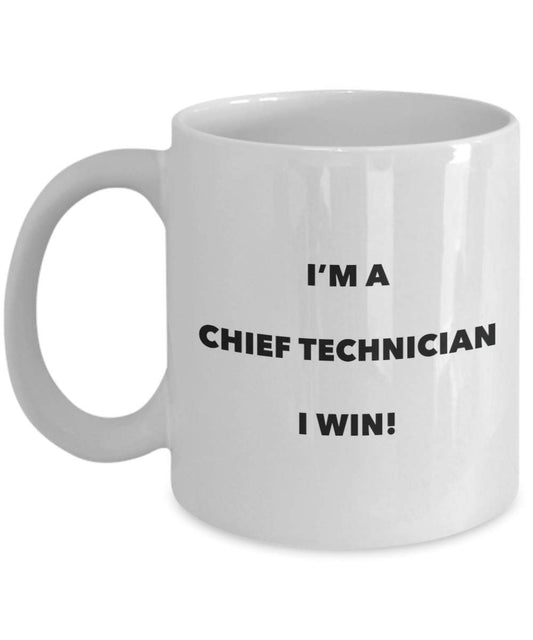 Chief technicien Mug – Je suis un technicien de Chief I Win. – Funny Tasse à café – Fantaisie anniversaire Idée de Gag cadeaux de Noël 11oz blanc