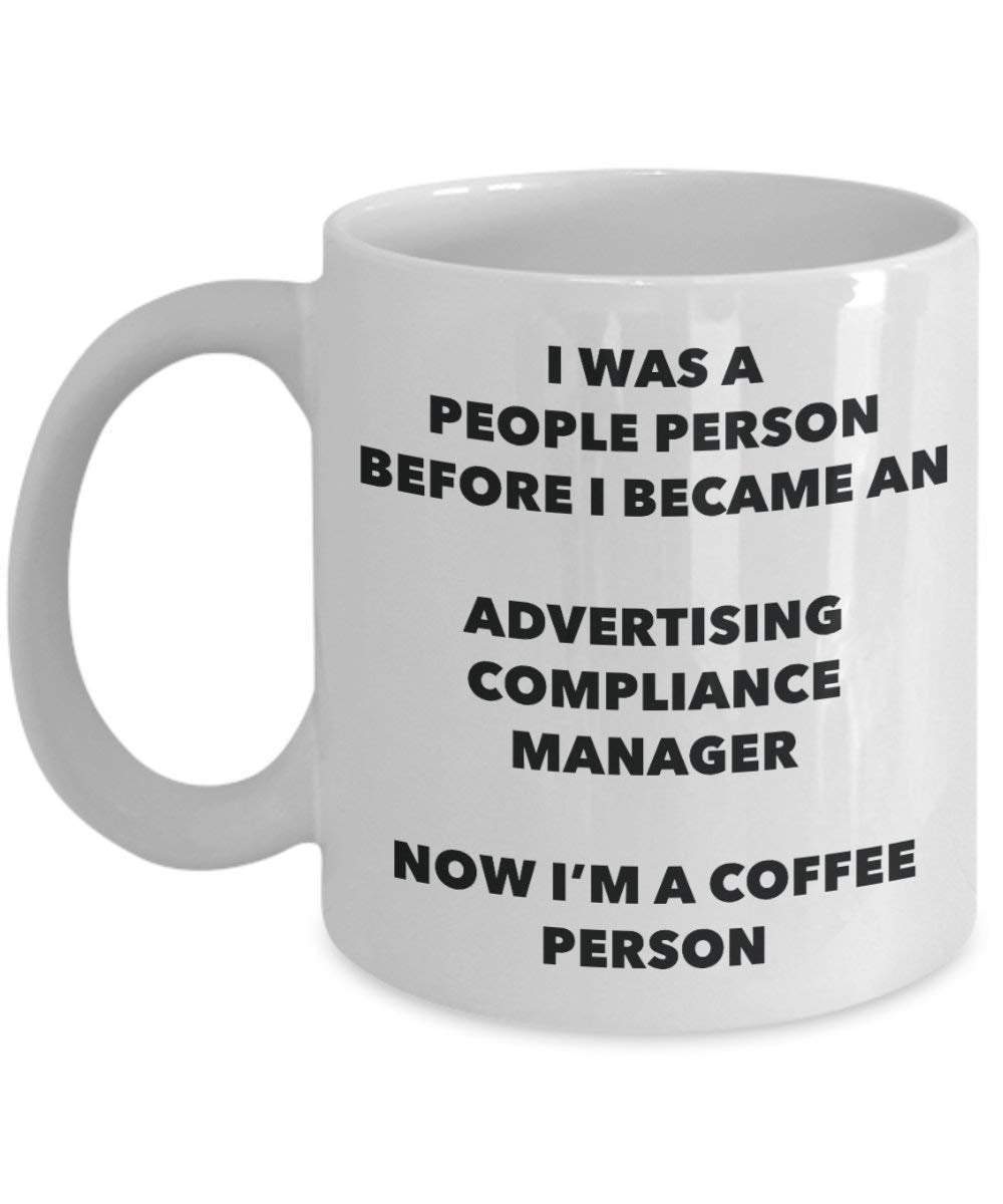 Werbung Compliance Manager Kaffee Person Tasse – Funny Tee Kakao-Tasse – Geburtstag Weihnachten Kaffee Lover Cute Gag Geschenke Idee