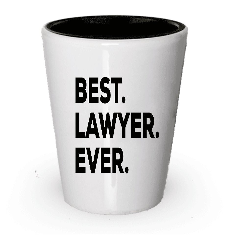 Best Lawyer Ever Shot Glass - Lawyer Gifts For Men Women Future Lawyers - Lawyered - Retired Going Away Promotion Birthday Christmas - Environmental - Funny Gag - Inexpensive (2)
