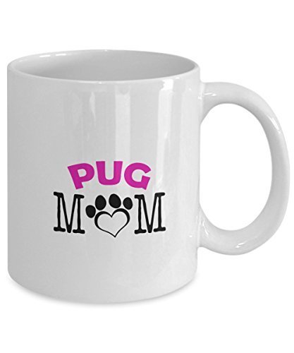 Funny Pug Couple Mug - Pug Dad - Pug Mom - Pug Lover Gifts - Unique Ceramic Gifts Idea (Mom)