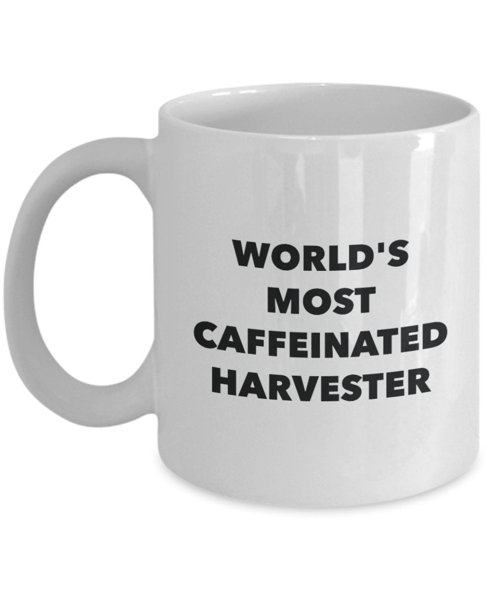 World's Most Caffeinated Harvester Mug - Funny Tea Hot Cocoa Coffee Cup - Birthday Christmas Anniversary Gag Gifts Idea