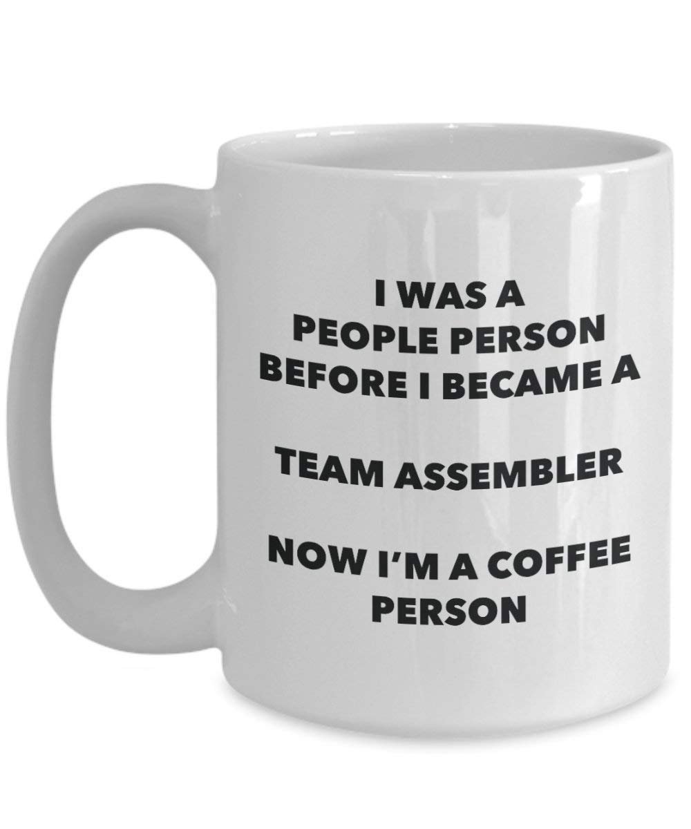 Team assembler personne à café Mug Tasse à thé de cacao – rigolo – Anniversaire de Noël amateur de café mignon Gag Gifts Idée 11oz blanc