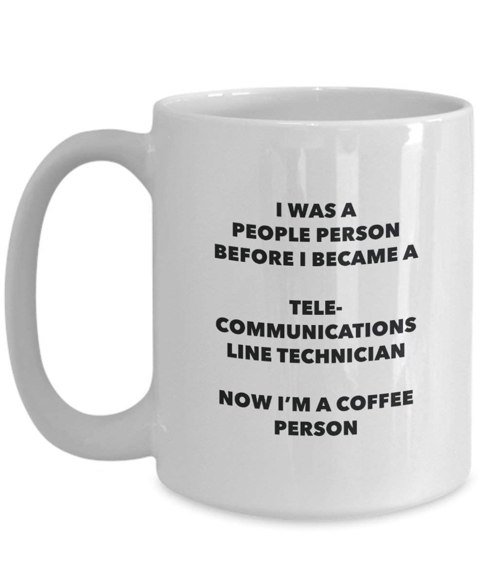 Telecommunications Line technicien personne à café Mug Tasse à thé de cacao – rigolo – Anniversaire de Noël amateur de café mignon Gag Gifts Idée 15oz blanc