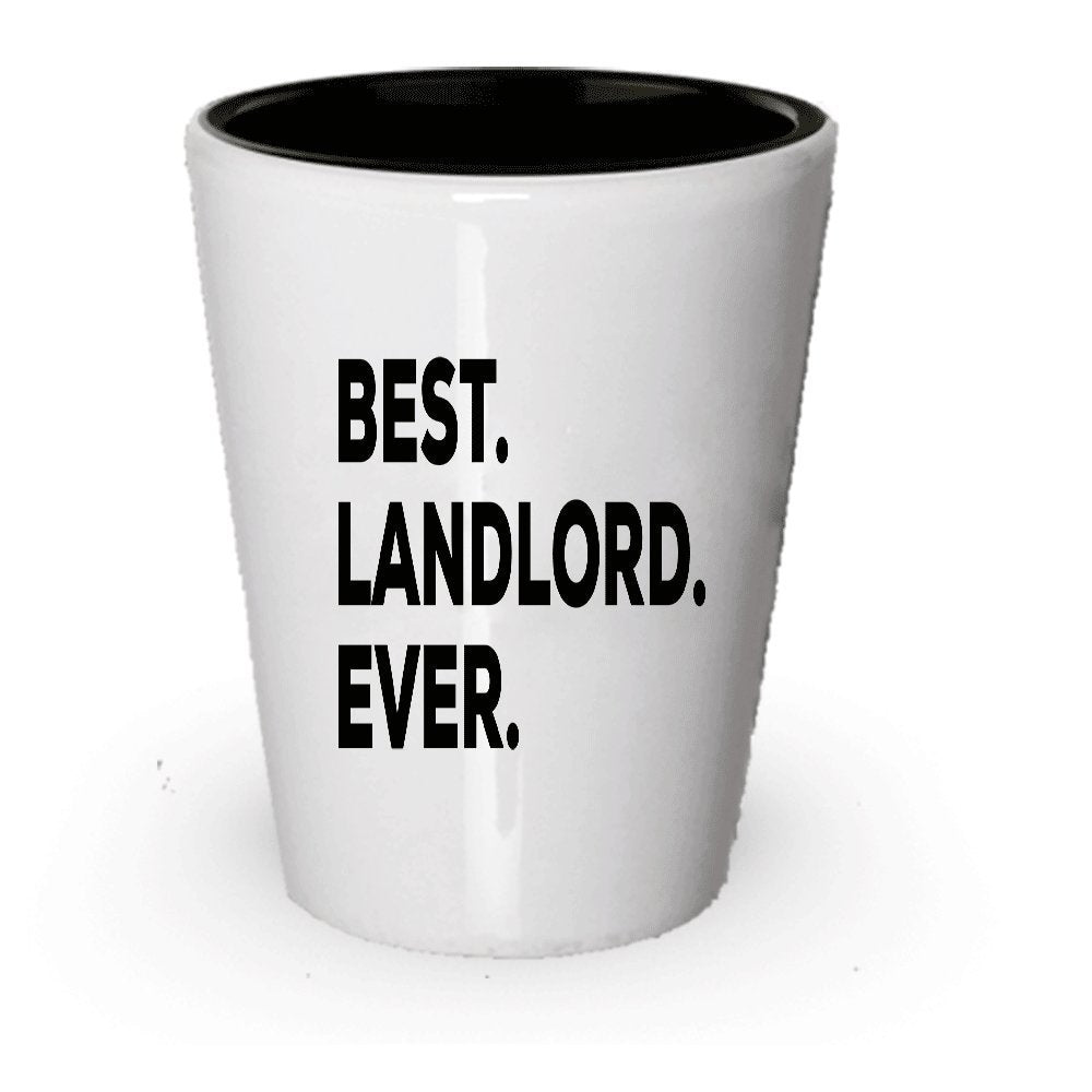Landlord Shot Glass - Best Landlord Ever - Gifts For Landlords - Funny Inexpensive Present - Or Can Add To Gift Bag Basket Box Set - Gift From Tenant Or Funny Gag - Unique Idea (1)