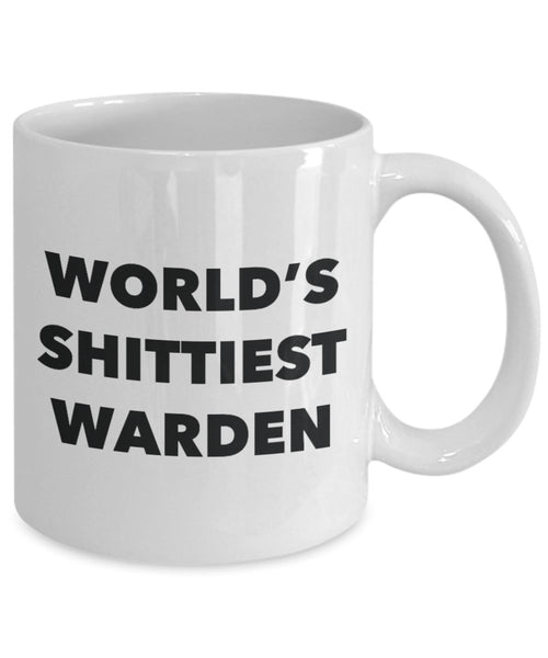 Warden Coffee Mug - World's Shittiest Warden - Gifts for Warden - Funny Novelty Birthday Present Idea - Can Add To Gift Bag Basket Box Set