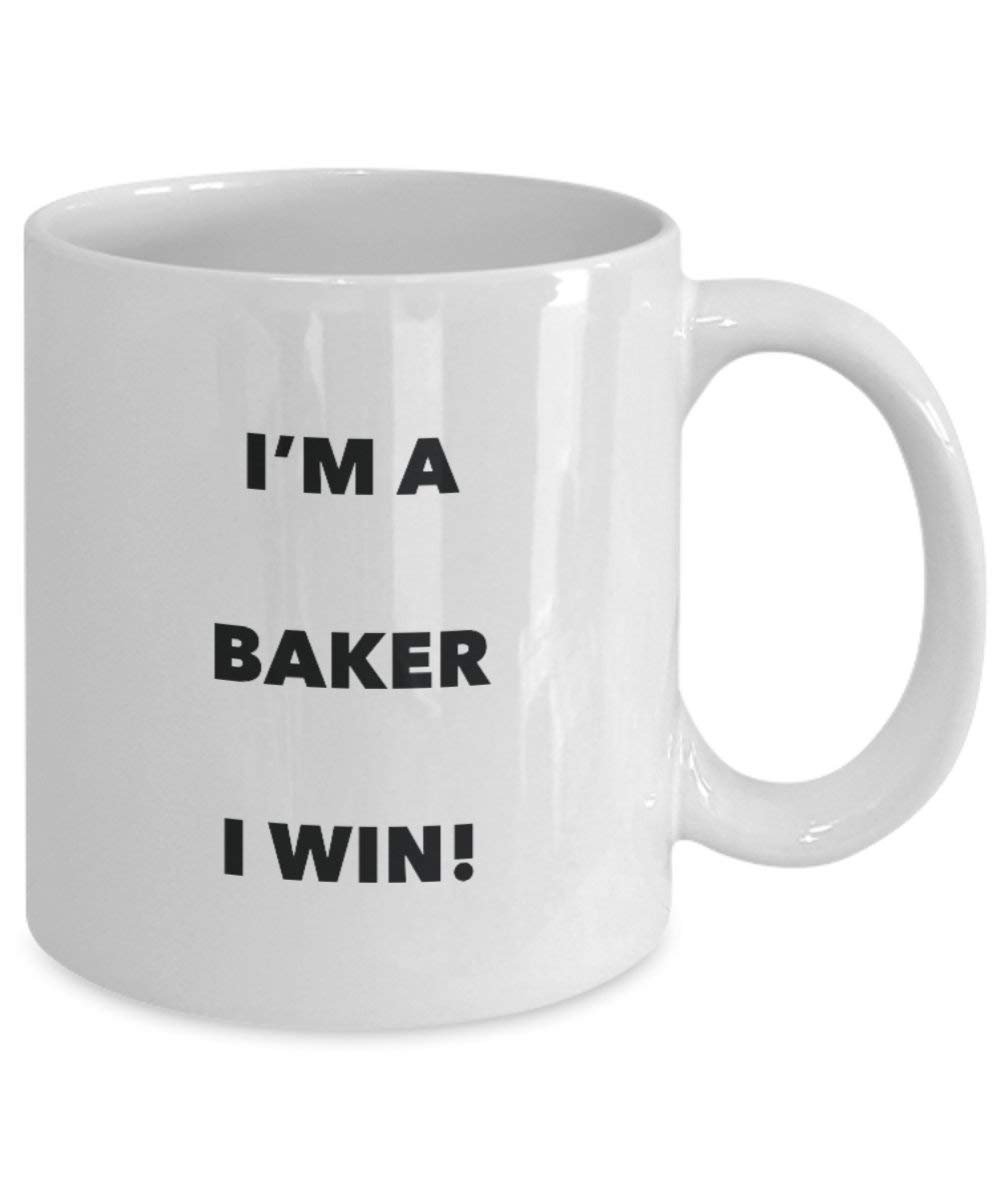 Baker Mug - I'm a Baker I win! - Funny Coffee Cup - Novelty Birthday Christmas Gag Gifts Idea