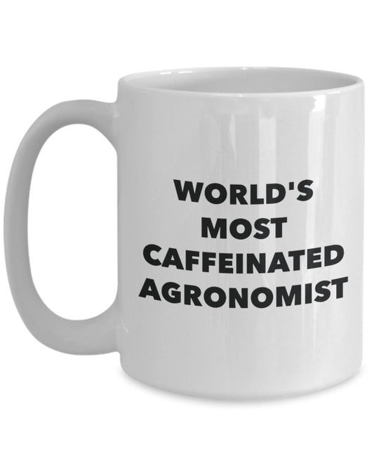 World's Most Caffeinated Agronomist Mug - Funny Tea Hot Cocoa Coffee Cup - Novelty Birthday Christmas Anniversary Gag Gifts Idea