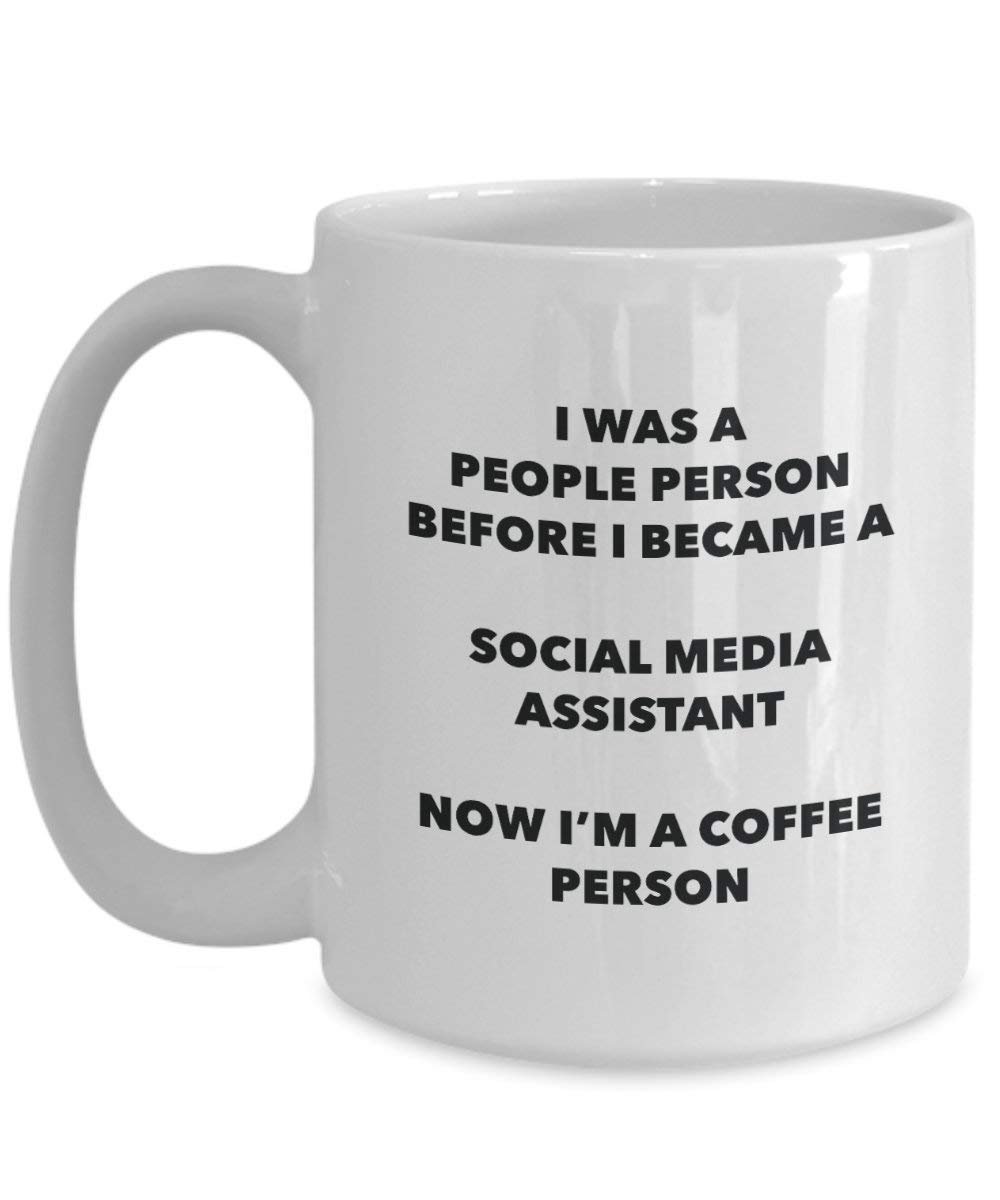 Social Media Assistant Kaffee Person Tasse – Funny Tee Kakao-Tasse – Geburtstag Weihnachten Kaffee Lover Cute Gag Geschenke Idee 11oz weiß
