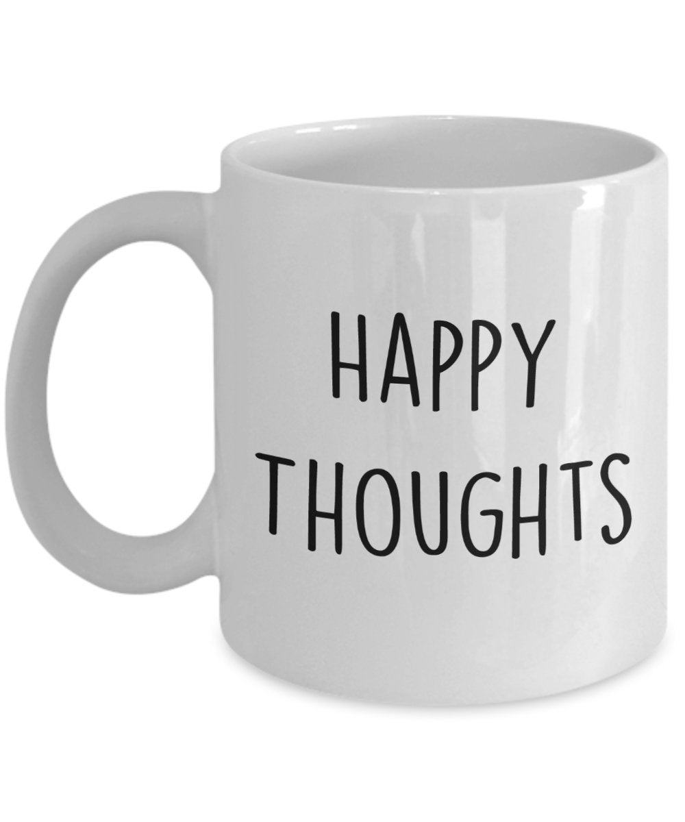 Happy Thoughts Latte-Tasse – Lustige Teetasse für heiße Kakao-Kaffeetasse – Neuheit Geburtstag Weihnachten Jahrestag Gag Geschenkidee
