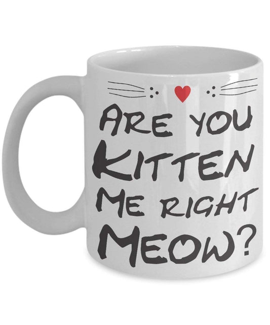 Funny Kitten Mug - Are You Kitten Me Right Meow? - 11 oz Ceramic Coffee Mug - Kitten lover gifts by SpreadPassion