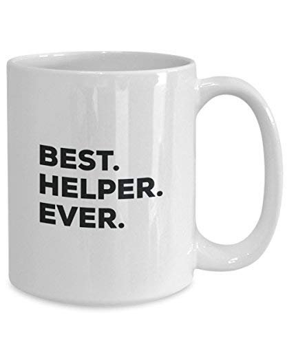 Best Helper Ever Mug - Funny Coffee Cup -Thank You Appreciation for Christmas Birthday Holiday Unique Gift Ideas