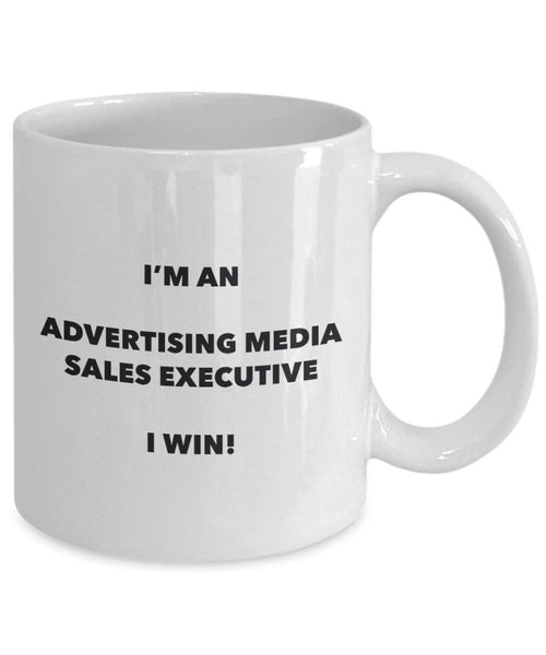 Werbung Media Sales Executive Tasse – Ich bin ein Werbung Media Sales Executive I Win. – Funny Kaffeetasse – Neuheit Geburtstag Weihnachten Gag Geschenke Idee 11oz weiß