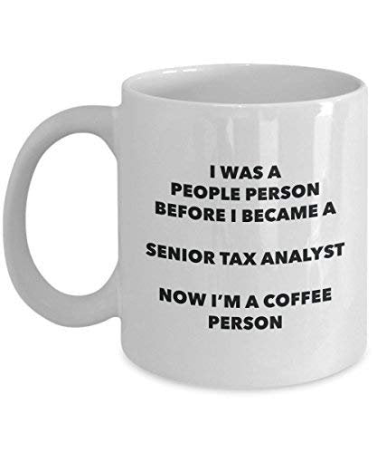Senior Tax Analyst Kaffee Person Tasse – Funny Tee Kakao-Tasse – Geburtstag Weihnachten Kaffee Lover Cute Gag Geschenke Idee