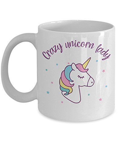 Crazy Unicorn Lady Mug - Funny Coffee Cup - Unicorn Farting Rainbow Mug - Unicorn Related Gifts