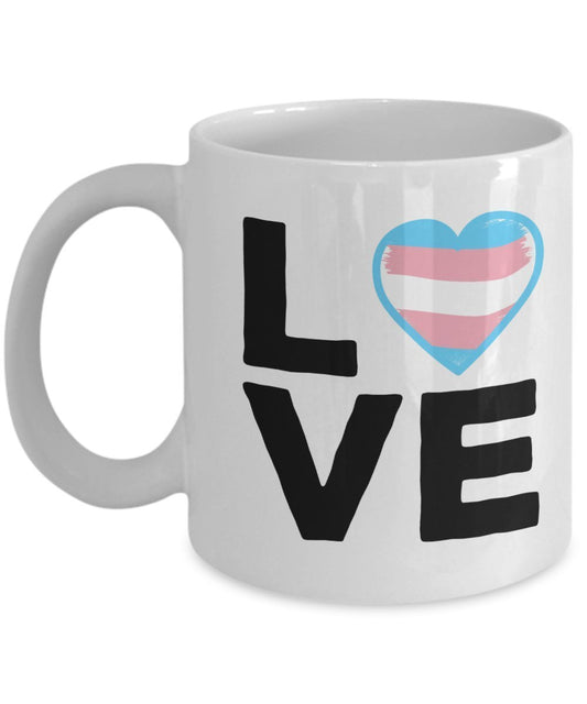 Funny Love Transgender flag pride Coffee Mug- Transgender Gifts