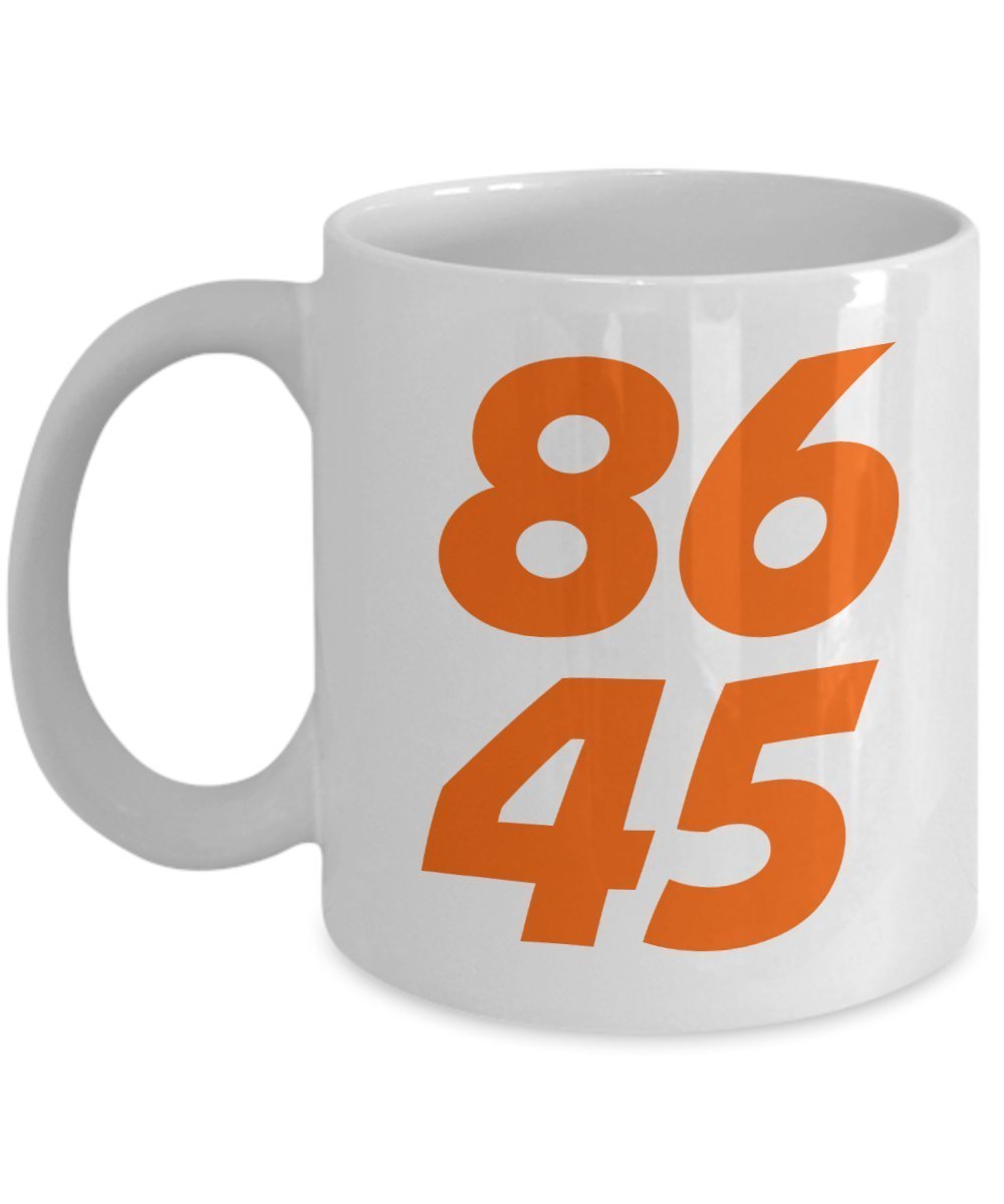 Impeach Trump Tasse – 8645 – Lustige Teetasse für heiße Kakao-Kaffeetasse – Neuheit Geburtstag Weihnachten Jahrestag Gag Geschenkidee
