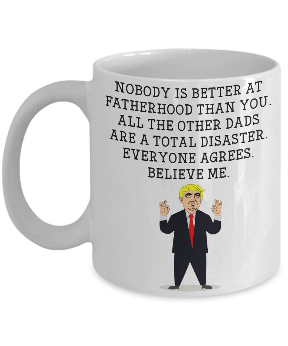Funny Dad Trump Head Mug - Donald Trump Coffee Cup - Novelty Gift Idea Fatherhood Gag Idea President