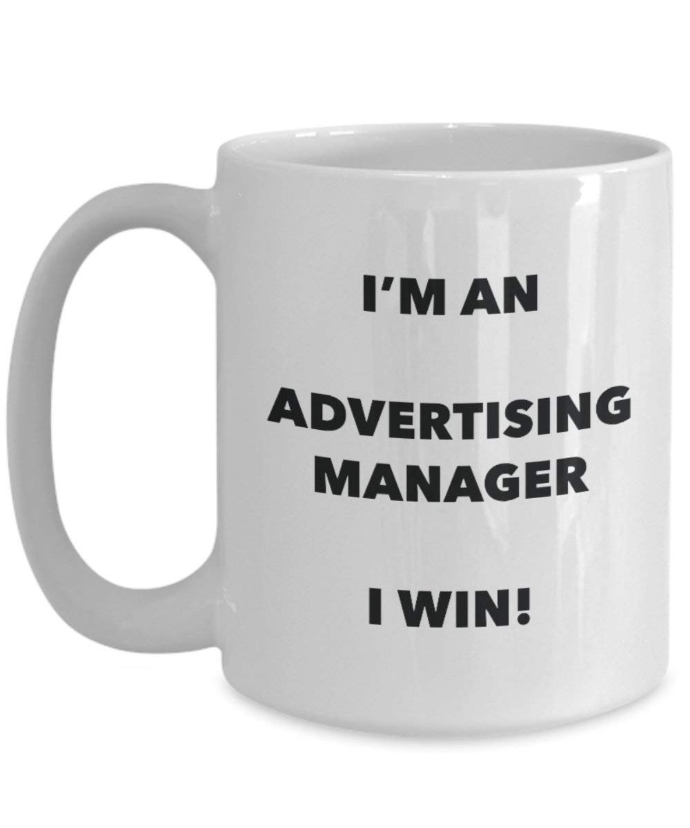Werbung Manager Tasse – Ich bin ein Werbung Manager I Win. – Funny Kaffeetasse – Neuheit Geburtstag Weihnachten Gag Geschenke Idee 11oz weiß