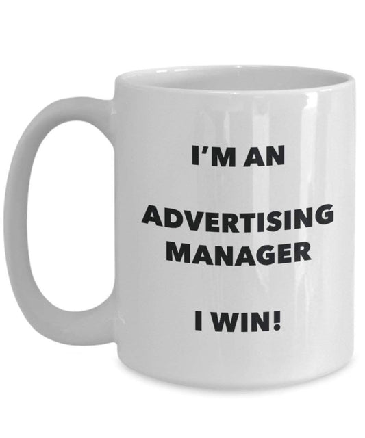 Werbung Manager Tasse – Ich bin ein Werbung Manager I Win. – Funny Kaffeetasse – Neuheit Geburtstag Weihnachten Gag Geschenke Idee 11oz weiß