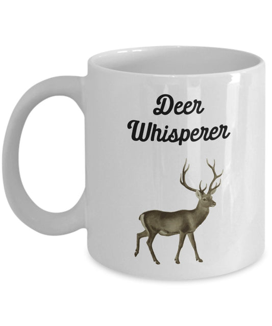 Deer Whisperer Mug - Funny Tea Hot Cocoa Coffee Cup - Novelty Birthday Christmas Gag Gifts Idea