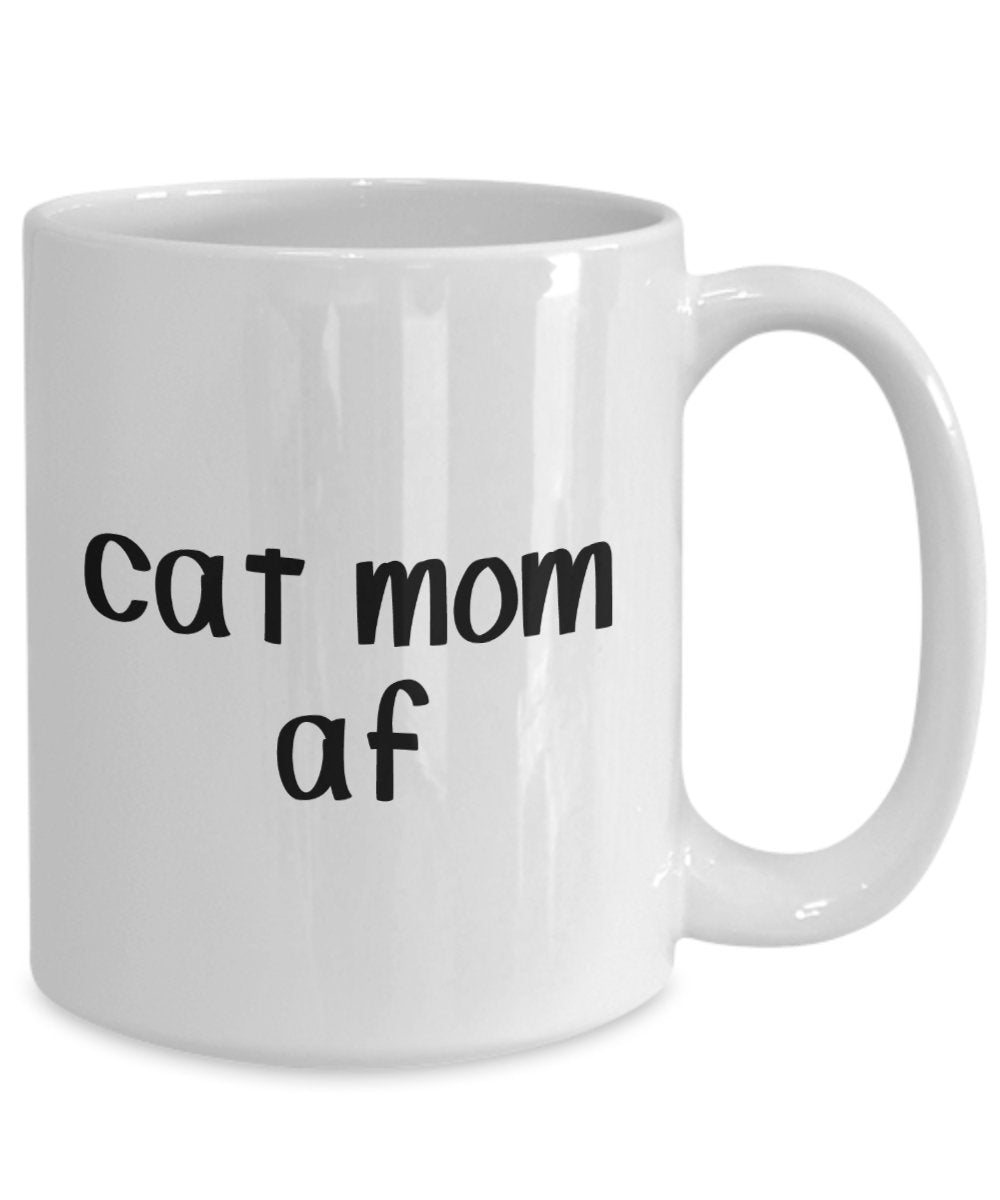 Tasse mit Aufschrift"Cat Mom" – Lustige Tasse für Tee, Kakao, Kaffeetasse – Neuheit Geburtstagsgeschenk