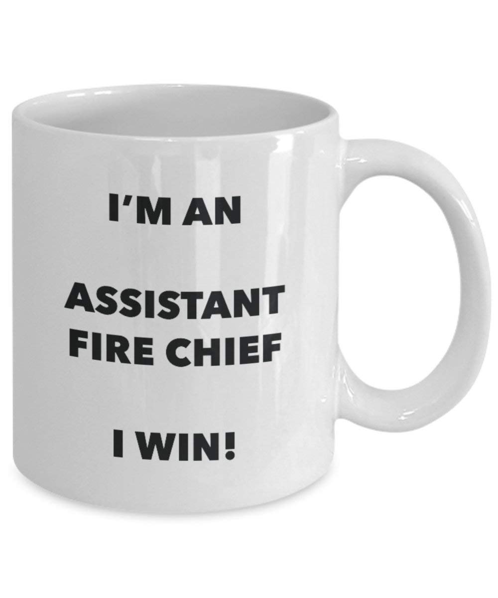 Assistant Fire Chief mug – I' m An Assistant Fire Chief i Win. – Funny Coffee Cup – novelty Birthday Christmas GAG regalo idea 11oz Infradito colorati estivi, con finte perline