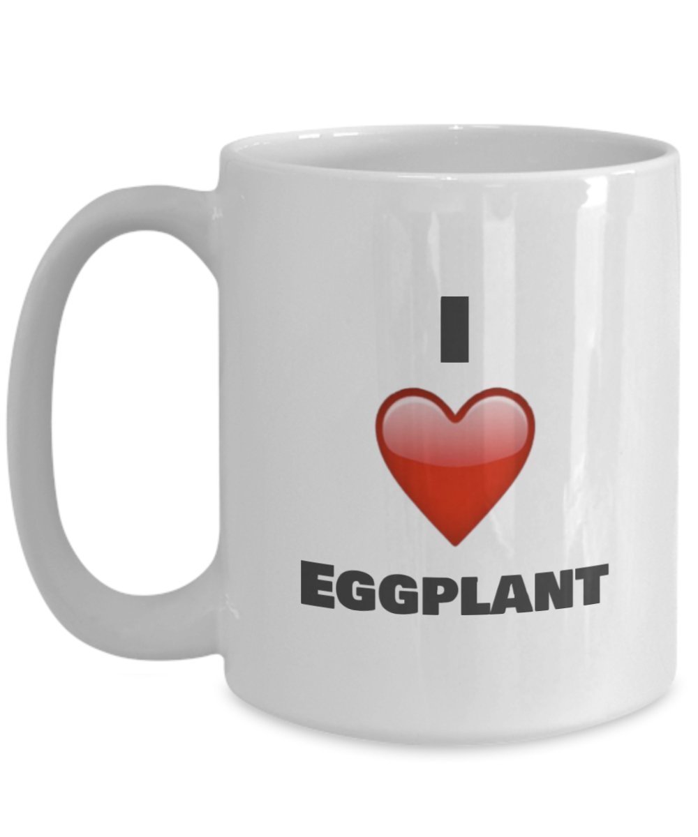 I Love Eggplant gifts Coffee mug